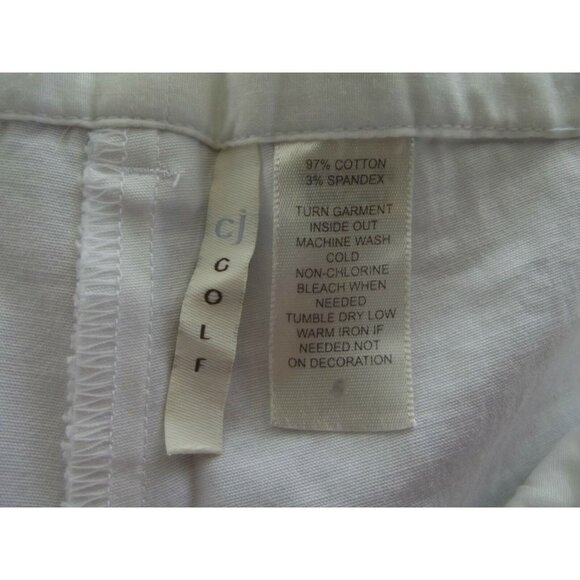 CJ Golf Pants Womens Size 4 White Cotton Stretch Mid Rise Cropped crop pant - Picture 6 of 6